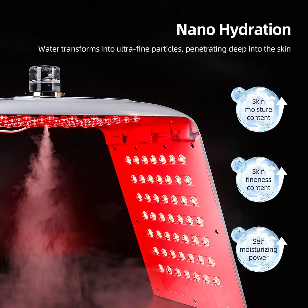 Foldable 7 Colors LED Photon Machine with 3 Levels Nano Spray Skin Moisturizing Face&Body Mask Beauty Salon Home Use Skin Care