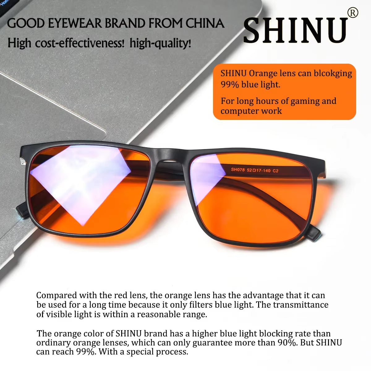 Brand Good Sleep Blue Light Blocking Glasses Men Red Lenses anti Green Light Eliminate Eye Strain Glasses Bluelight