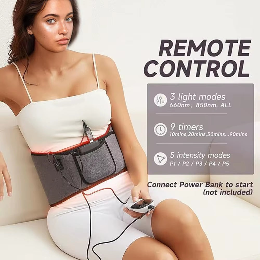LED Infrared Red Light Therapy Belt for Body Pain Waist & Back Relief Therapy Device for Muscle Shoulder Joints Pain Relief