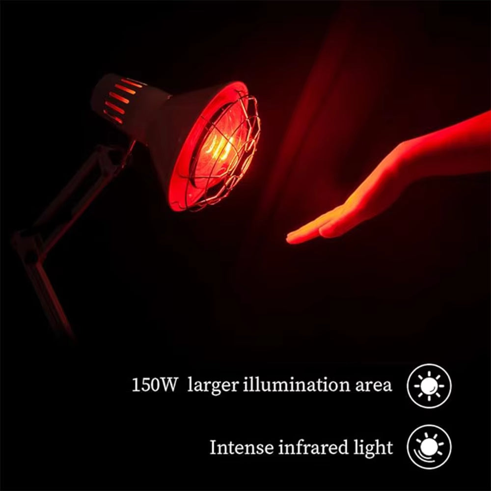 150W Mutifunctionnal near Infrared Red Heat Lamp Bulb Fit Standard E26/E27 Socket Relieve Pain Optimal Therapy for Body