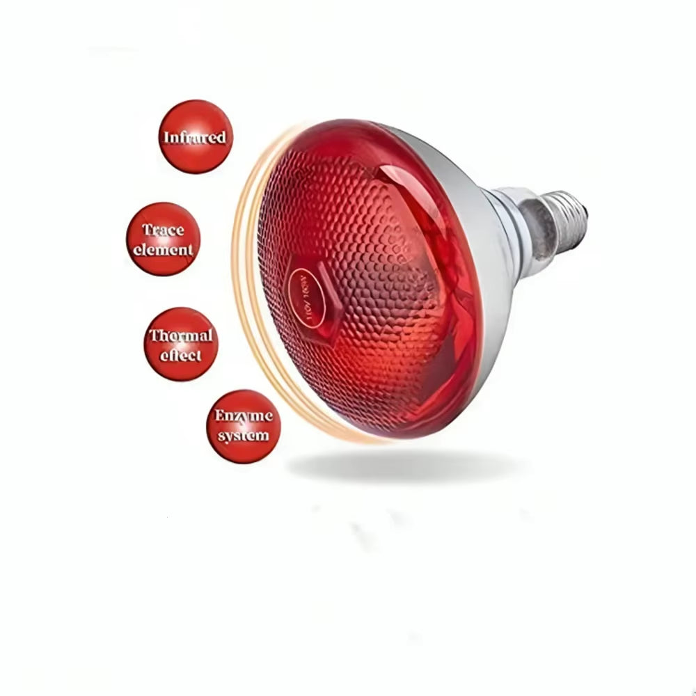 150W Mutifunctionnal near Infrared Red Heat Lamp Bulb Fit Standard E26/E27 Socket Relieve Pain Optimal Therapy for Body
