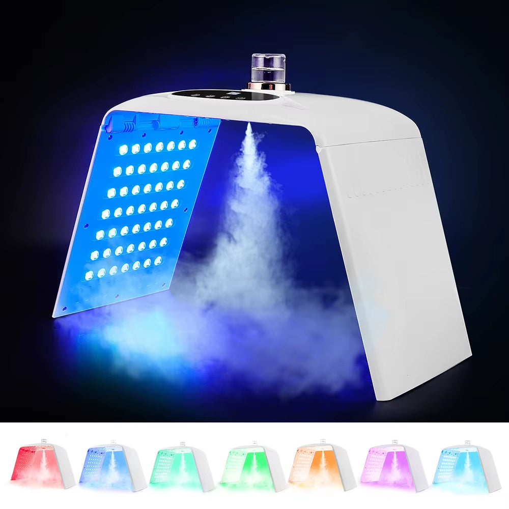 Foldable 7 Colors LED Photon Machine with 3 Levels Nano Spray Skin Moisturizing Face&Body Mask Beauty Salon Home Use Skin Care