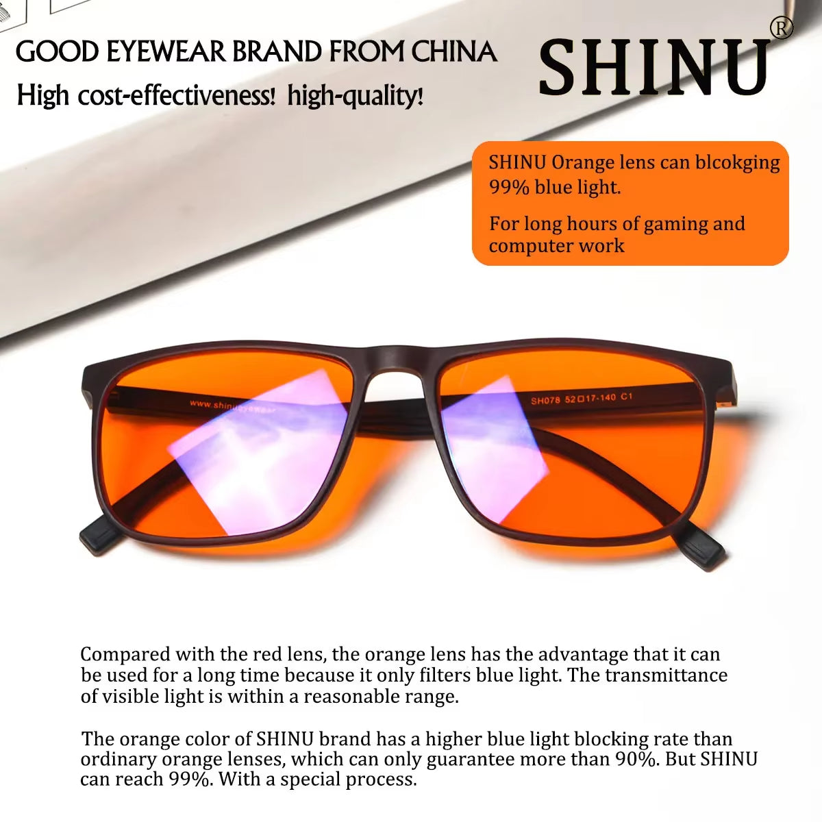 Brand Good Sleep Blue Light Blocking Glasses Men Red Lenses anti Green Light Eliminate Eye Strain Glasses Bluelight