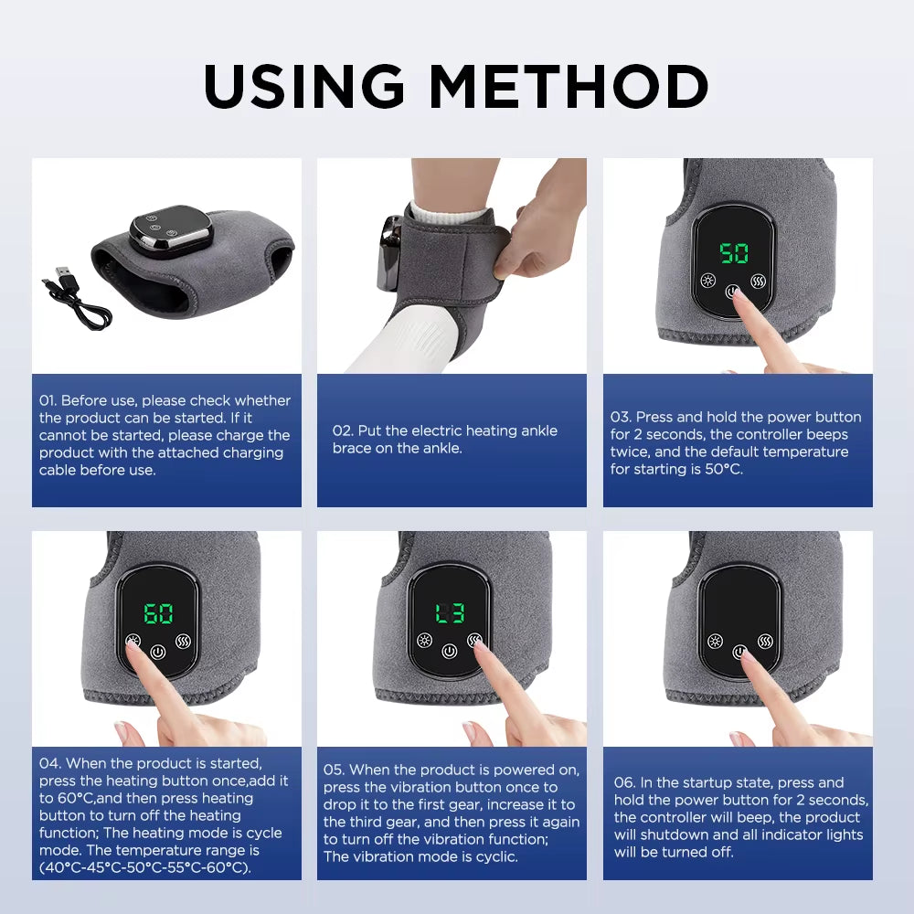 Electric Ankle Massager Ankle Brace Relaxation Treatment Air Compression Foot Massager Pain Relieve Relieving Achilles Tendoniti