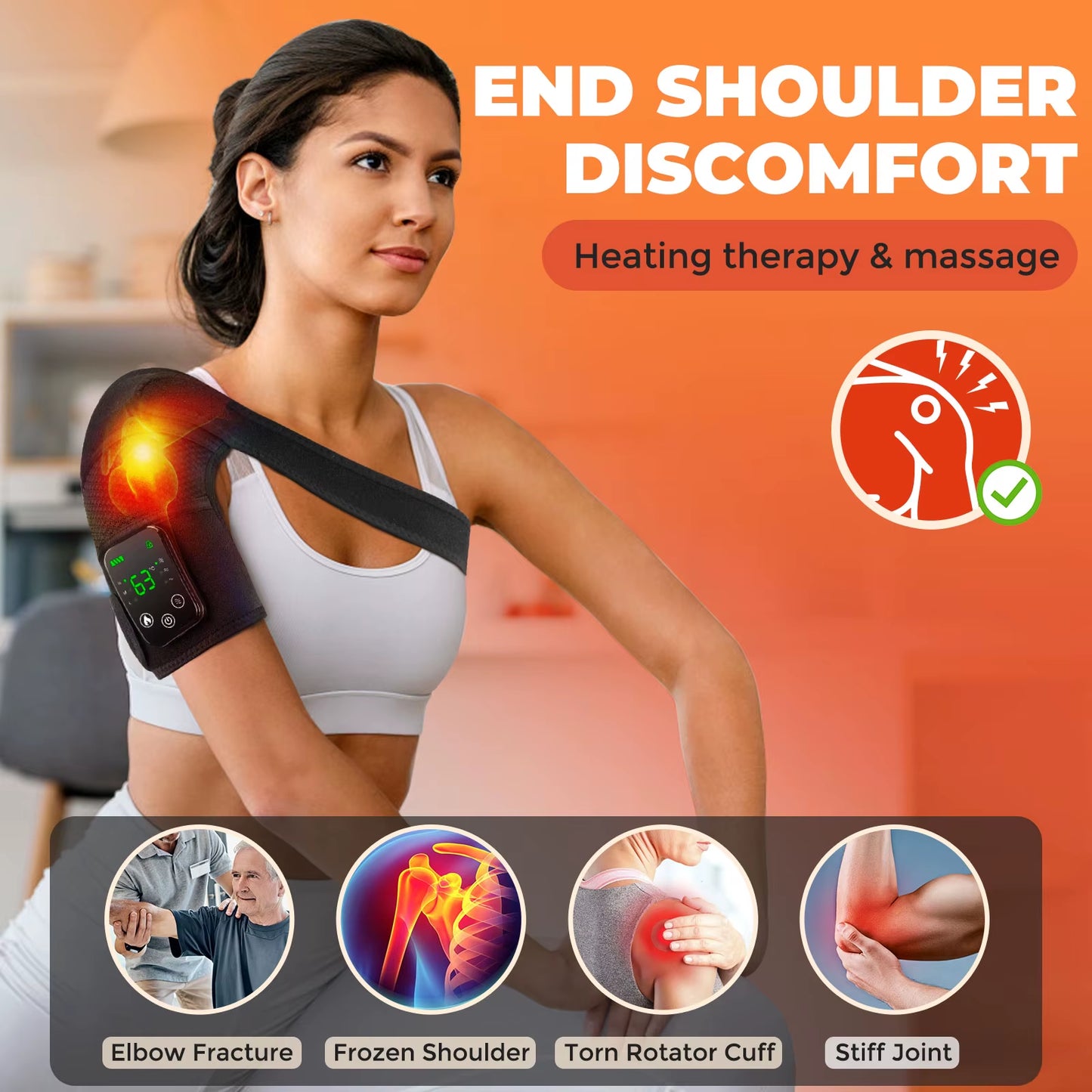 Multifunction Leg Knee Massager Joint Heating Vibration Massage Elbow Shoulder Support Thermal Knee Pad Blood Circulation