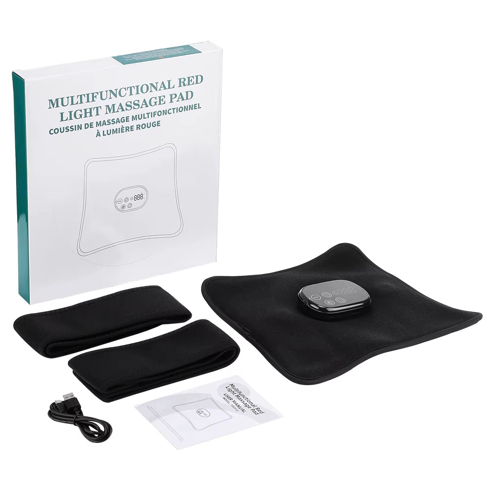 Multifunctional Red Light Massage Pad 660Nm 850Nm Near-Infraed Light Vibration Full Body Massager Relieve Soreness Fatigue