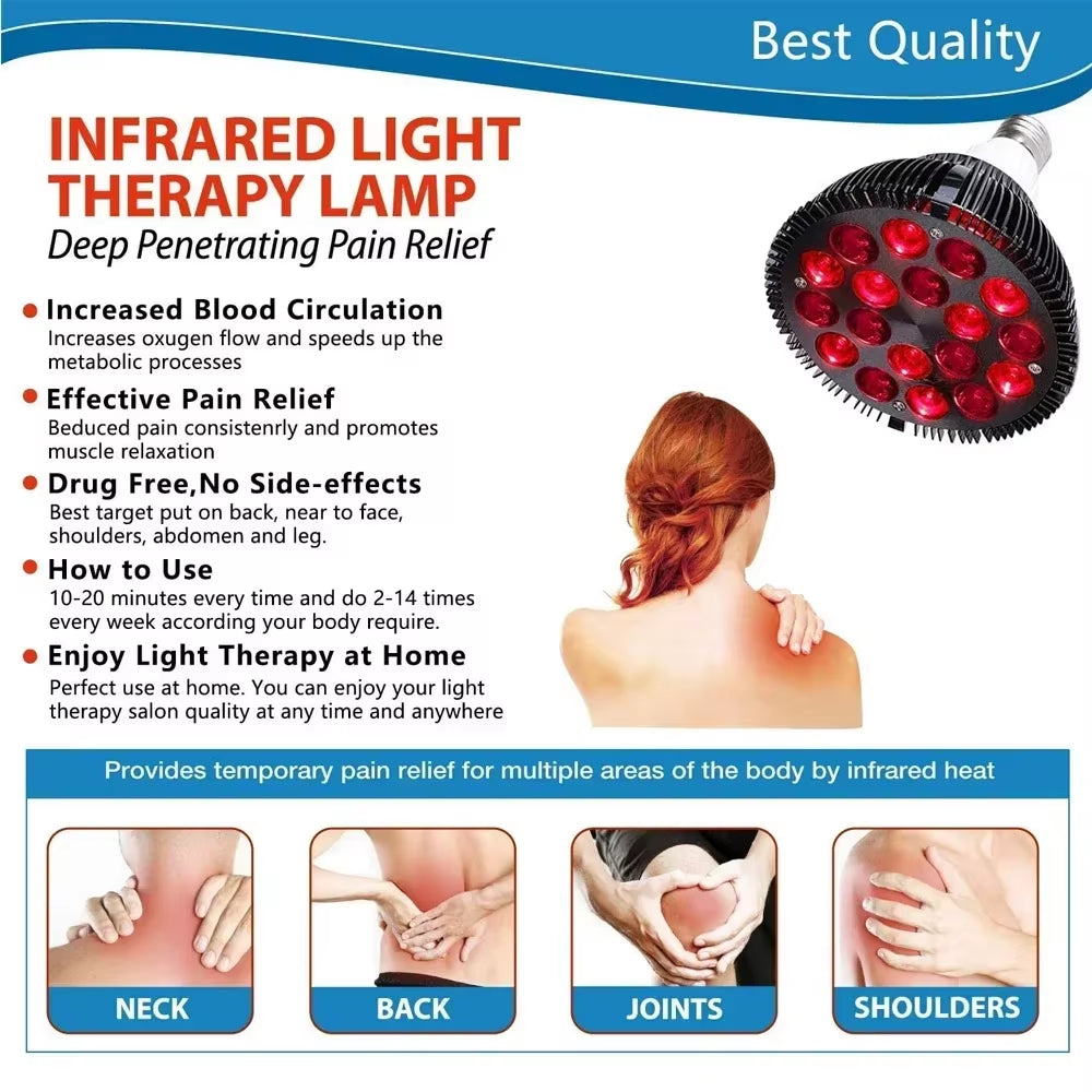 Hot Selling 54W Therapy Lamp PAR38 Black Infrared Therapy Lamp LED Beauty Lamp LED Therapy Spa anti Aging Device