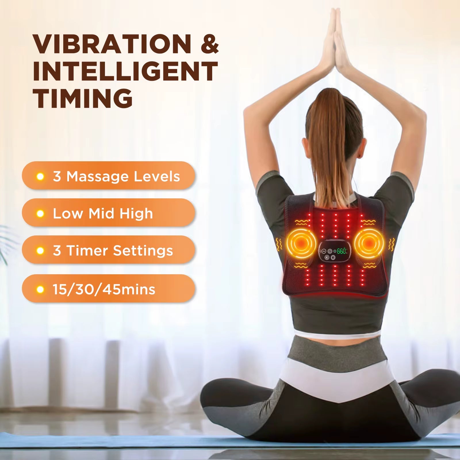 Multifunctional Red Light Massage Pad 660Nm 850Nm Near-Infraed Light Vibration Full Body Massager Relieve Soreness Fatigue