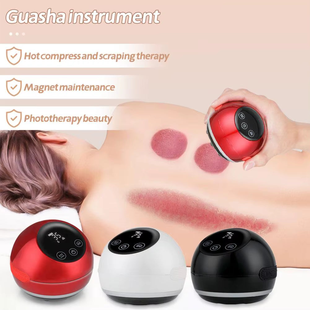 Electric Scraping Massage Cupping Back Massager Heating Fat Burner Anticellulite Body Shaping Massager Scraping Apparatus