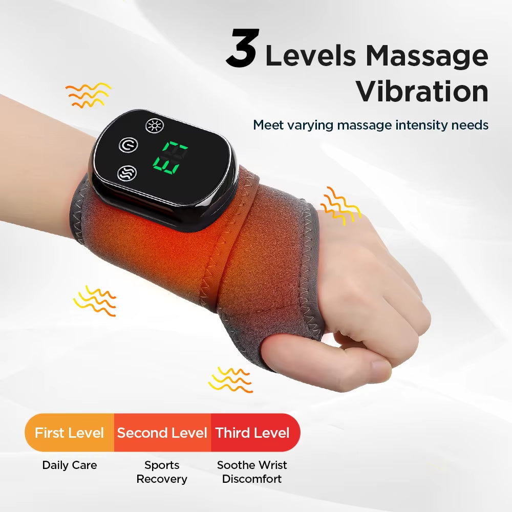 Electric Wrist Heating Pad Wrap for Hand Wrist Support Brace Electric Vibration Massage Warmer Hot Compression Arthritis