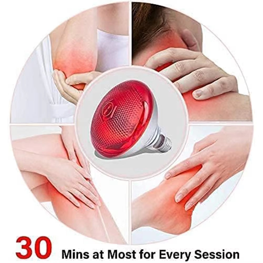 150W Mutifunctionnal near Infrared Red Heat Lamp Bulb Fit Standard E26/E27 Socket Relieve Pain Optimal Therapy for Body