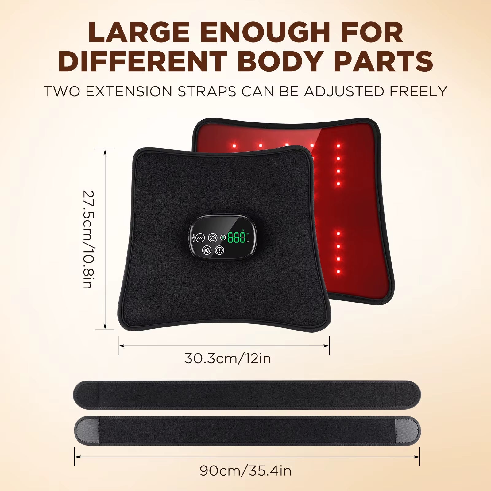 Multifunctional Red Light Massage Pad 660Nm 850Nm Near-Infraed Light Vibration Full Body Massager Relieve Soreness Fatigue